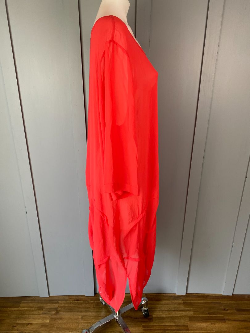 Coral Red Cashews Dress, 16