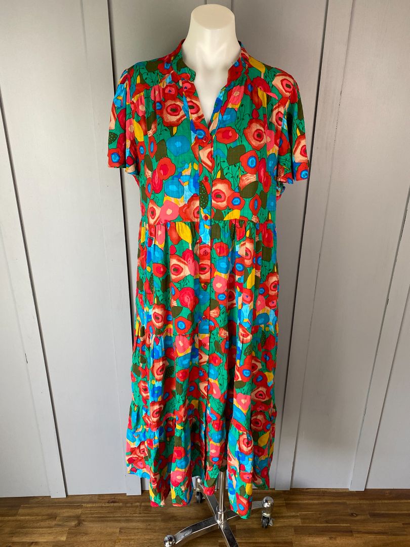 Multi print Boho Dress, M