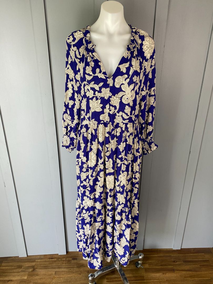 Blue & White print Zara Dress, L