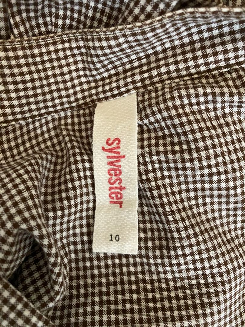 Brown & white check Sylvester Tops, 10