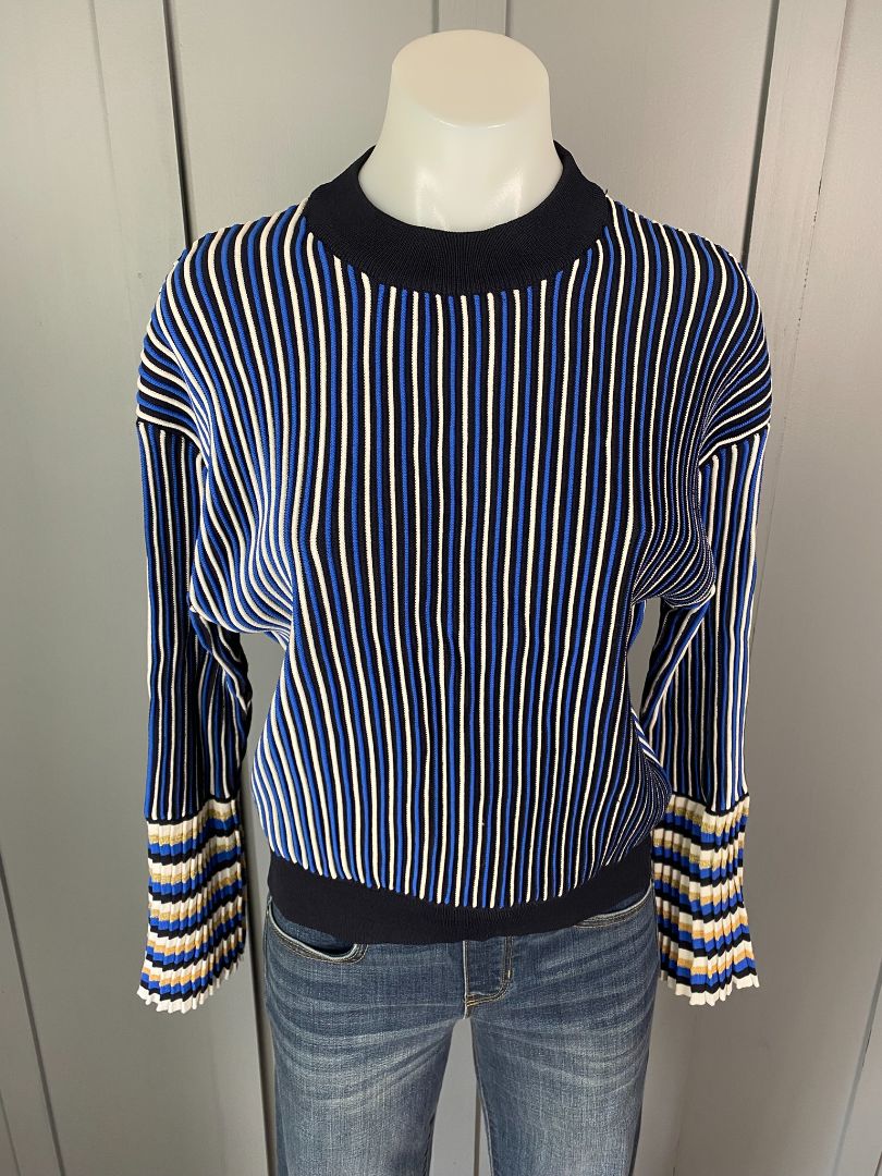 Blue, black & white Cooper Tops, XS