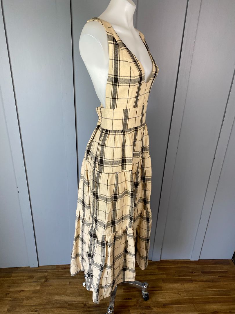 Beige & Black check Shona Joy Linen Dress, 8
