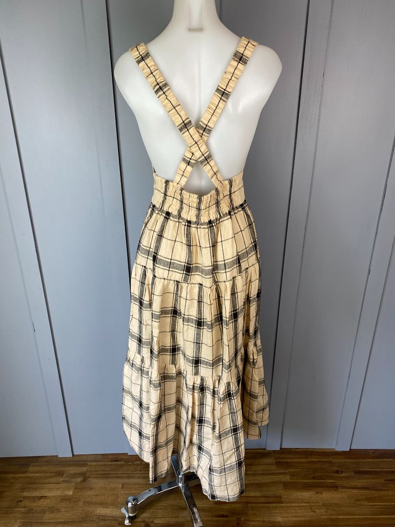 Beige & Black check Shona Joy Linen Dress, 8