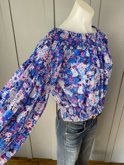 Blue floral Charlo Tops, L