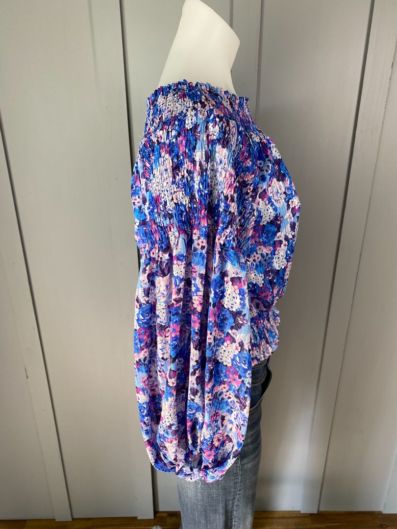 Blue floral Charlo Tops, L