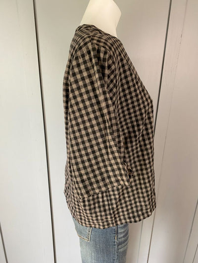 Black & Grey Gingham Commoners Top, 10