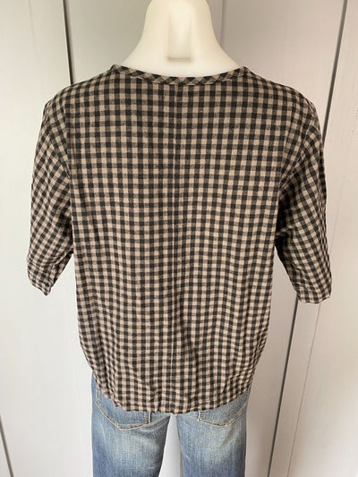 Black & Grey Gingham Commoners Top, 10