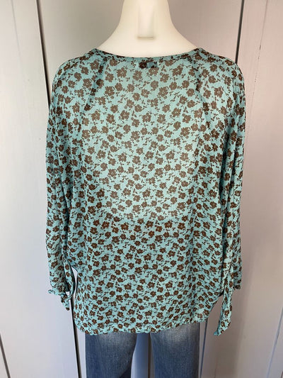Turquoise & Black print Ketz Ke Top, 12