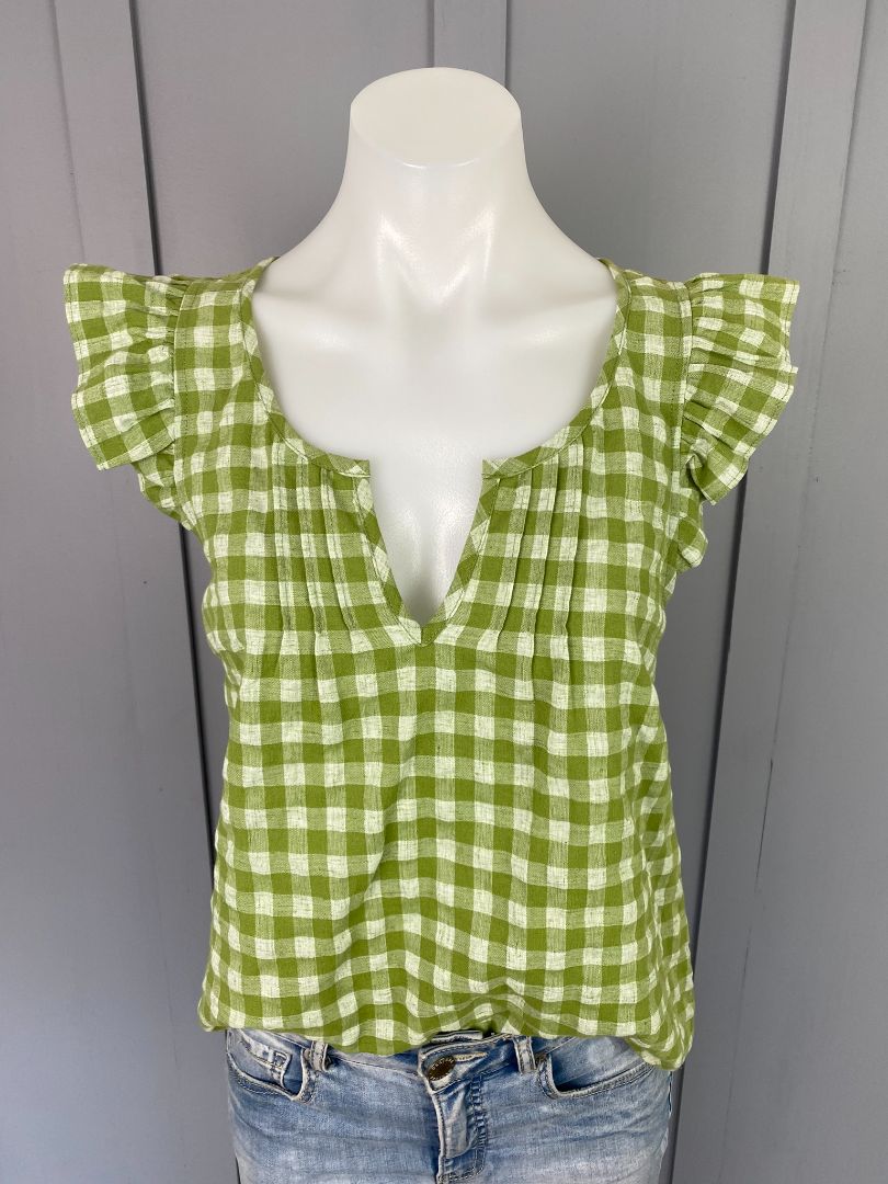 BNWT Green check Eb&Ive Tops, XS