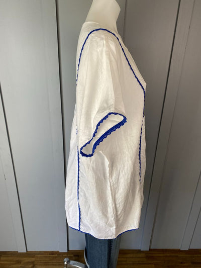 WHite & blue Sports Craft Tops, XL