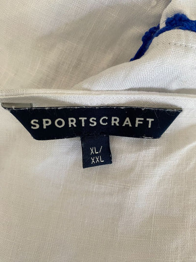 WHite & blue Sports Craft Tops, XL