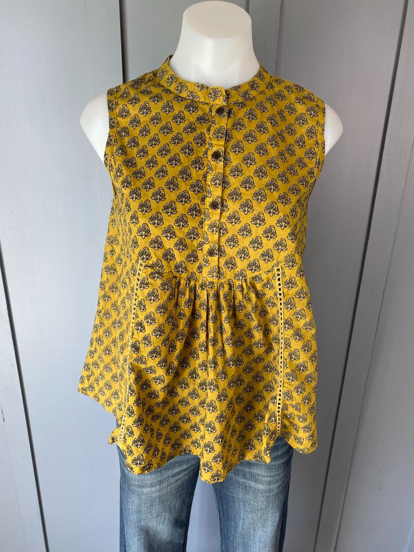 Yellow & Black Maha She Tops, S