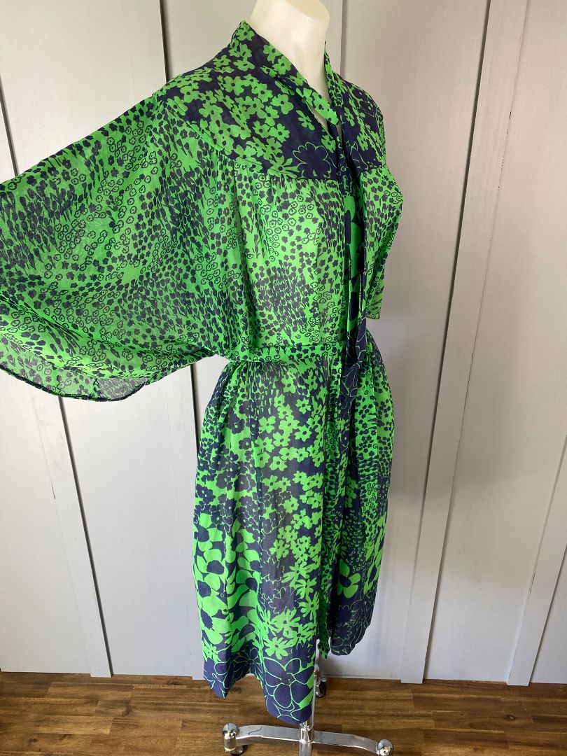 Green & Navy Casino Dress, L