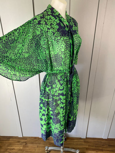 Green & Navy Casino Dress, L