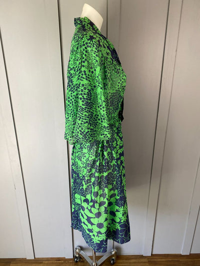 Green & Navy Casino Dress, L