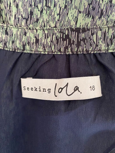 Green & Blue print Seeking Lola Dress, 16