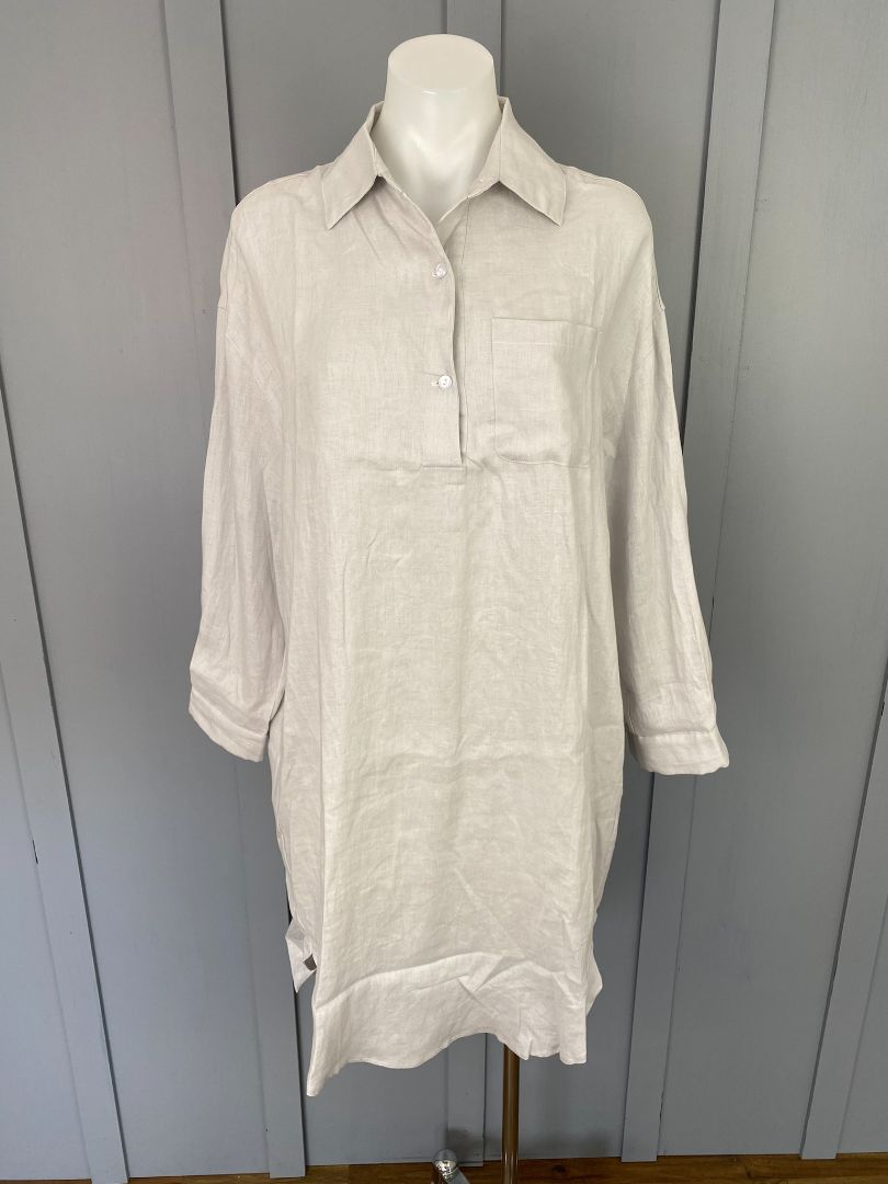 BNWT Silver G-7 Linen Dress, XS, S, M