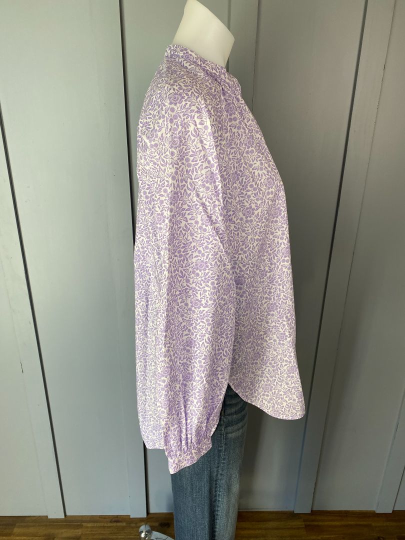 Lilac & White print Kamakura Shirt/Blouse, F