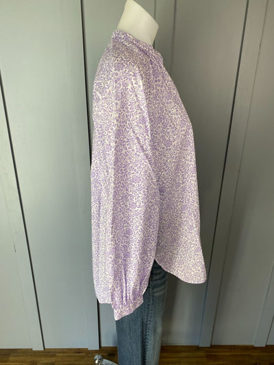 Lilac & White print Kamakura Shirt/Blouse, F