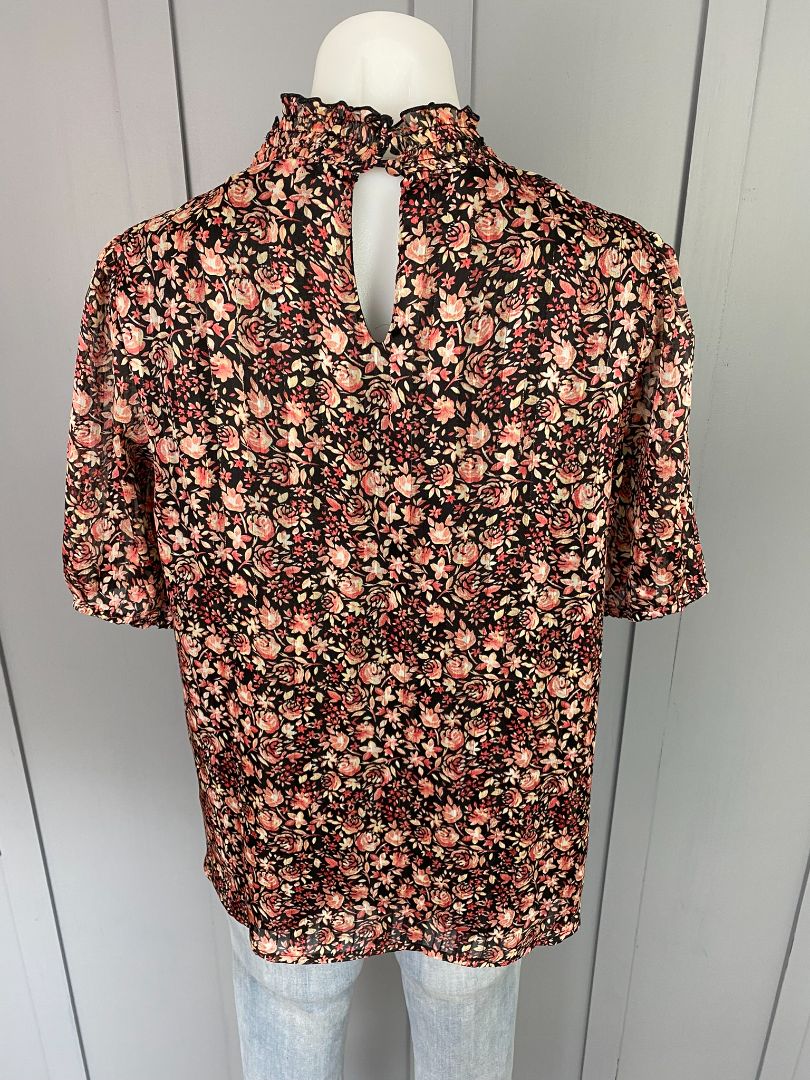 BNWT Black floral Gloss Tops, 8