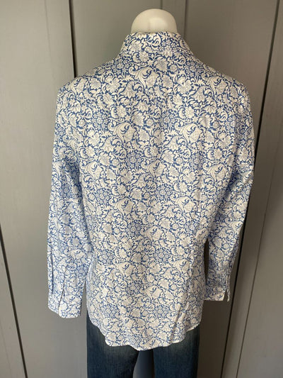 Blue & White print Sportscraft Shirt, 14