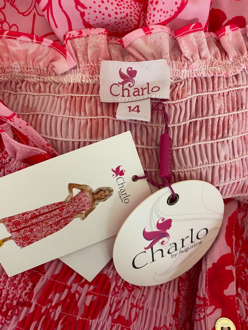 BNWT Multi Pink print Charlo Dress, 14