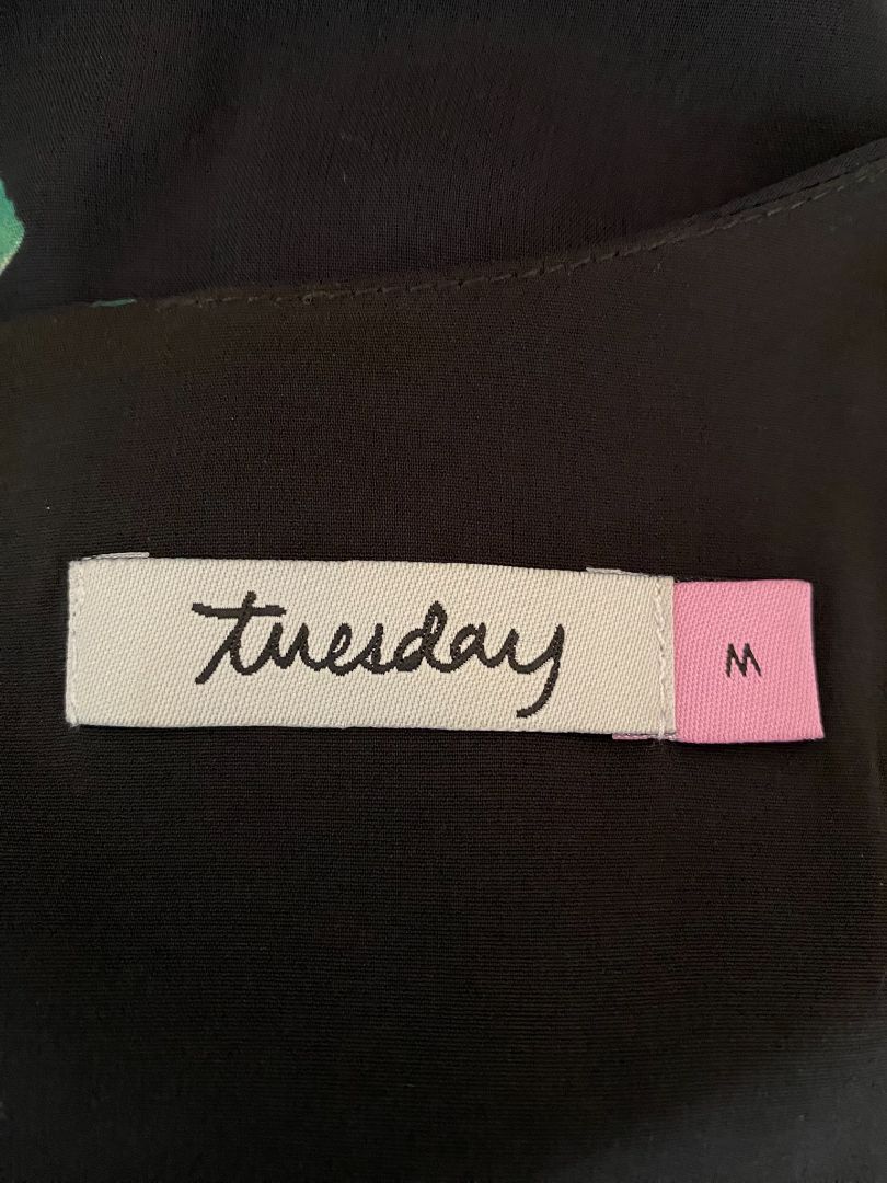 Black & floral print Tuesday Top, M