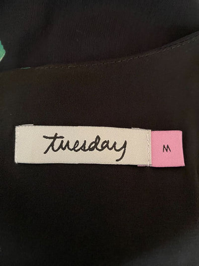 Black & floral print Tuesday Top, M