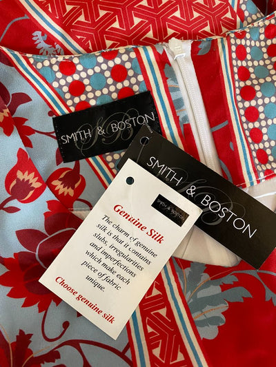 BNWT Blue & Red print Smith & Boston Dress, 10