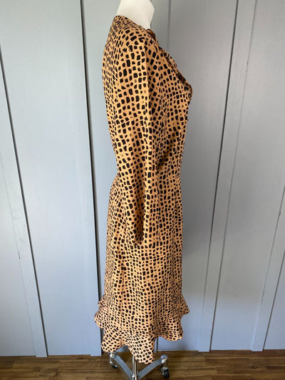 Tobacco & Black Whistle Wrap Dress, 16