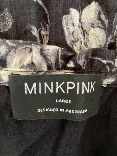 Black & floral Minkpink Top, L
