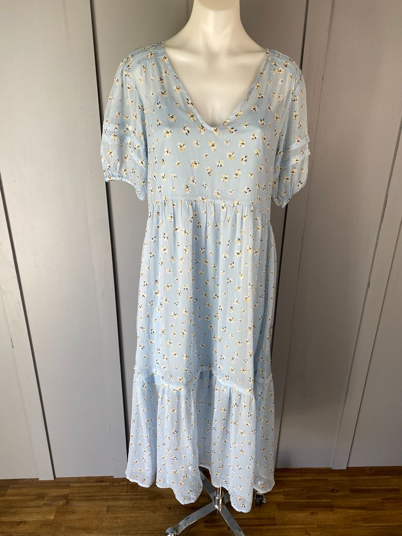 BNWT Pale Blue & Multi print Stradivarius Dress, S