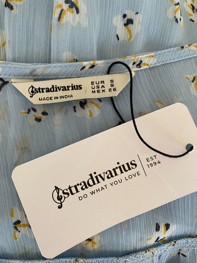 BNWT Pale Blue & Multi print Stradivarius Dress, S