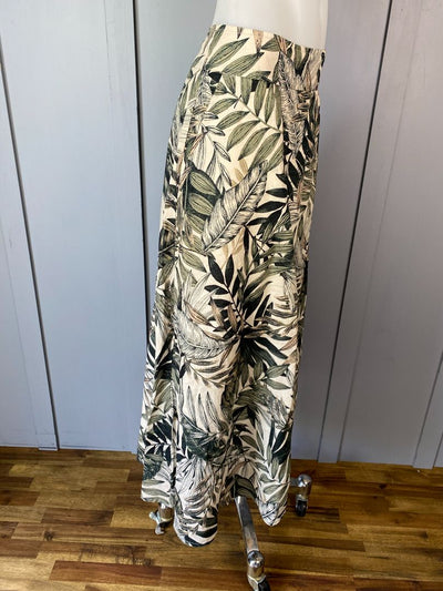 Tropical print Trenery Linen Skirt, 10