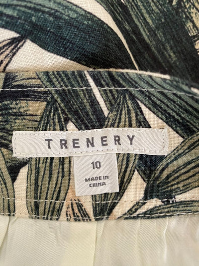Tropical print Trenery Linen Skirt, 10