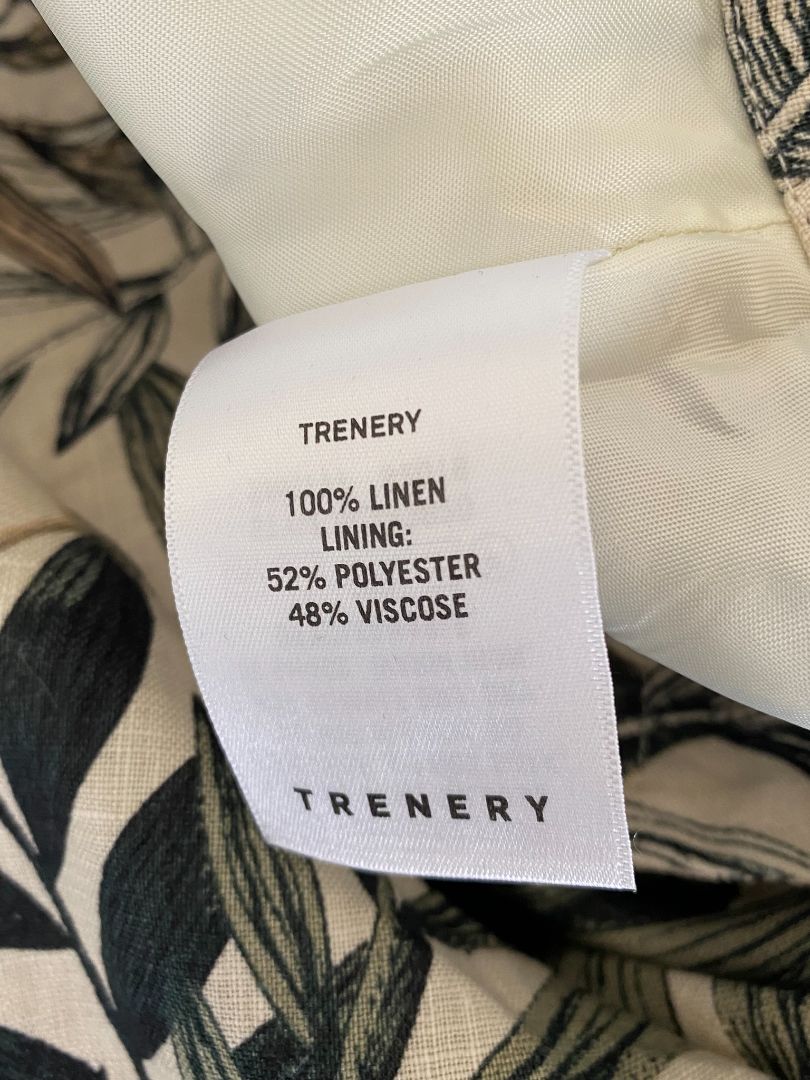 Tropical print Trenery Linen Skirt, 10