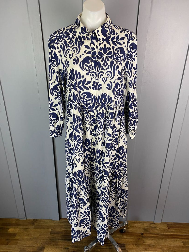 zara blue and white dress Women Embroidered Strappy Antonio Melani Material ZARA The Emilie blue Printed