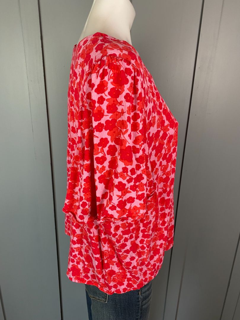 Red & Pink print Whistle Top, 16