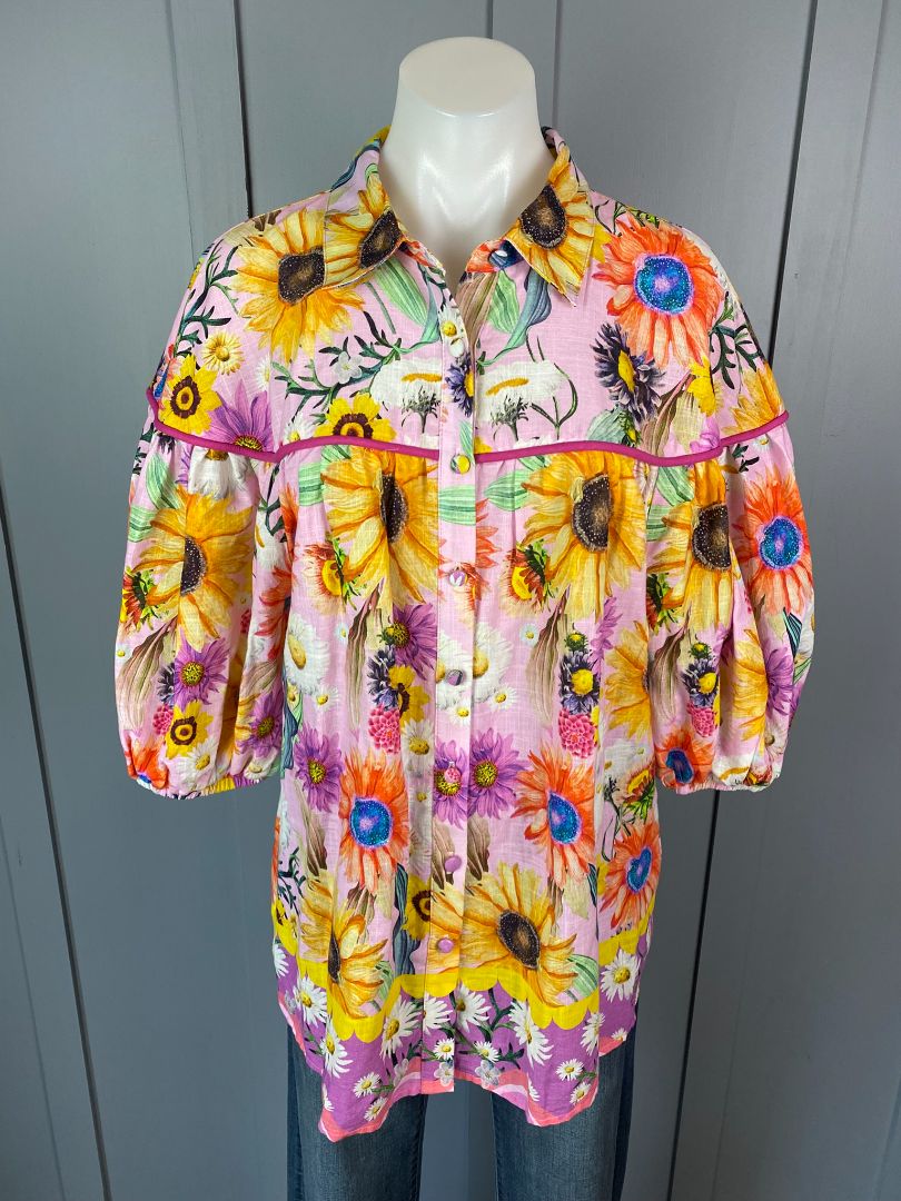 Multi floral Augustine Shirt, L