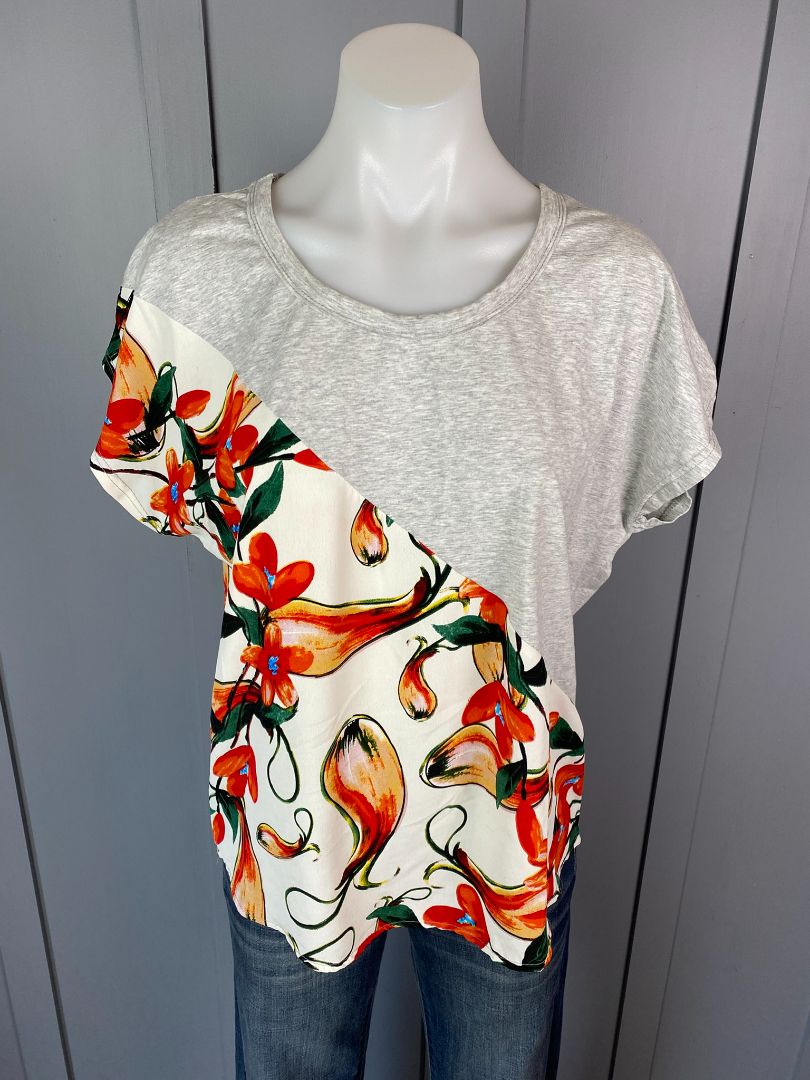 Grey & Multi print Ketz Ke Tee, 8