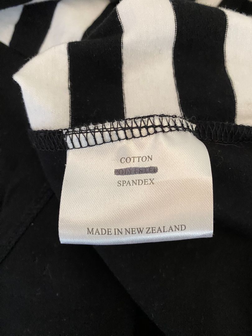 Black & White stripe & Floral Hazel May Top, XS