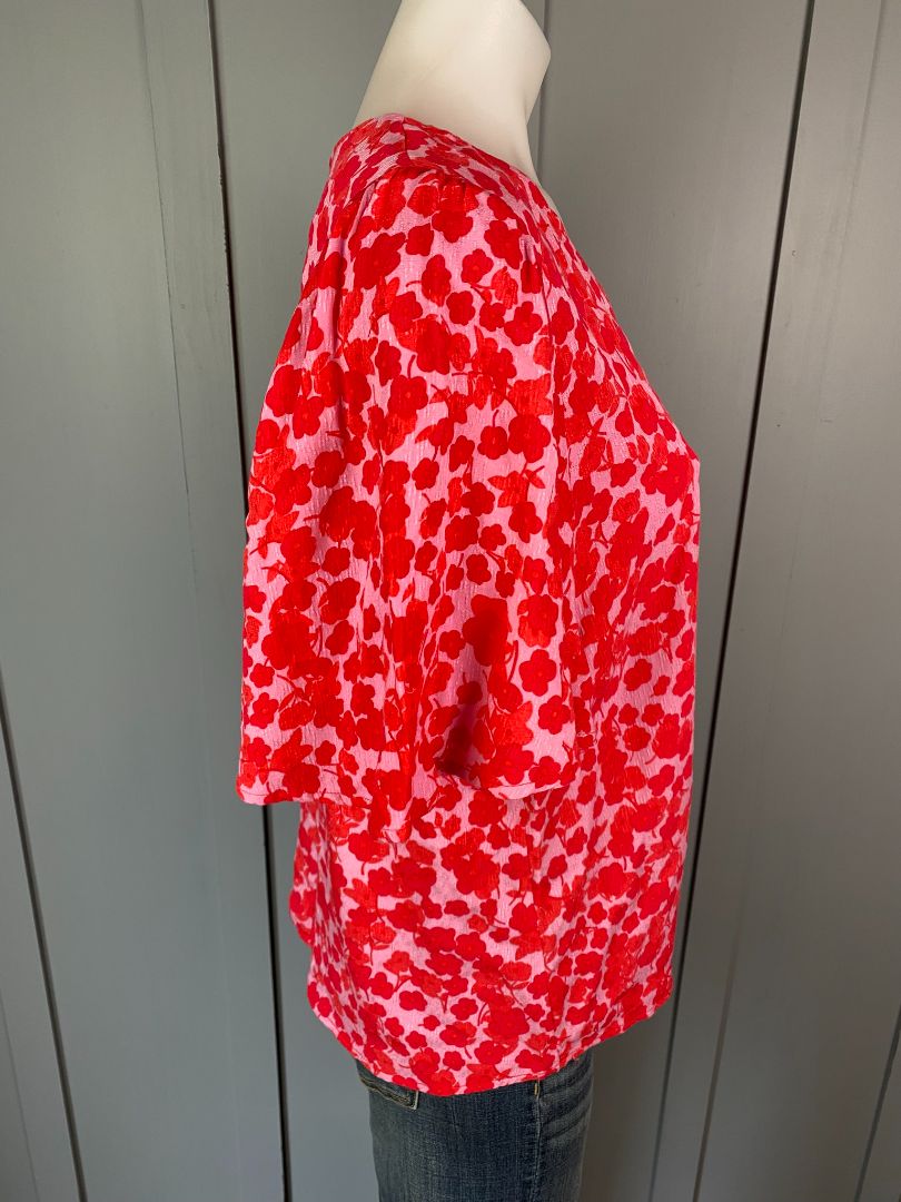 Red & Pink print Whistle Top, 12