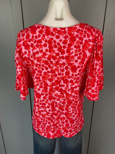 Red & Pink print Whistle Top, 12