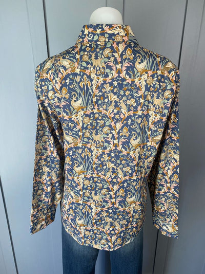 BNWT Blue paisley AOK clothing Shirt, L