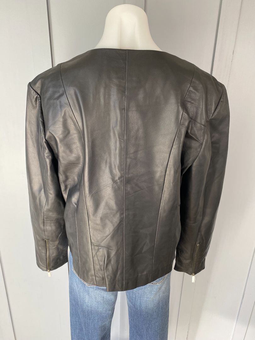 BNWT Black Sabena Leather Jacket, 14