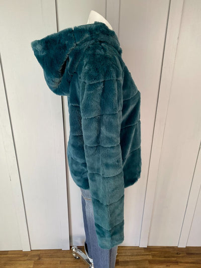 BNWT Teal Only Faux Fur, M