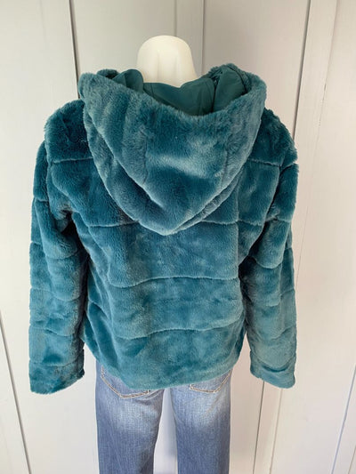 BNWT Teal Only Faux Fur, M