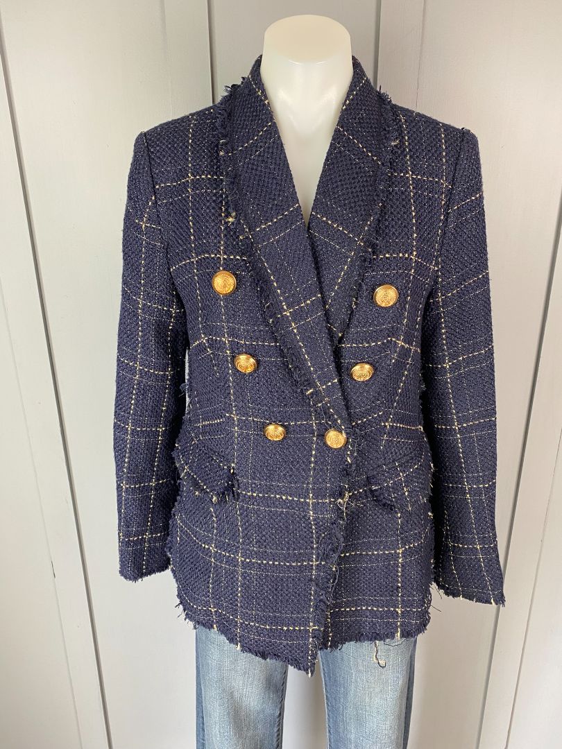 BNWT Navy check Madison the label Blazer, M