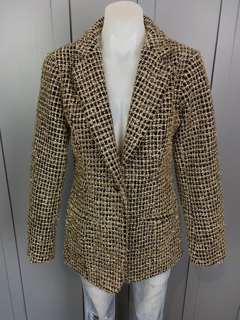 BNWT Black & Gold Augustine Blazer, XS