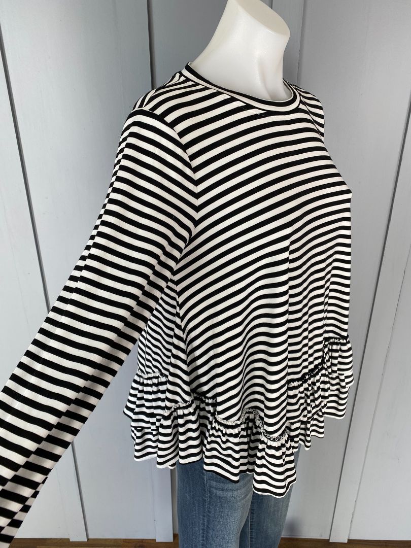 Black & White stripe Clarity by Threadz Top, XS